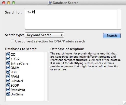 Figure 2.86:  Keyword databases available