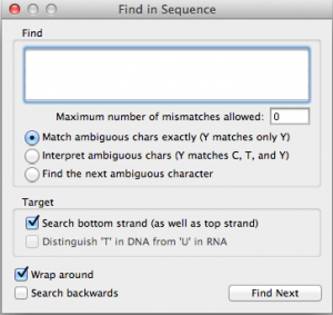 Figure 2.90:  The Find Sequence Dialog